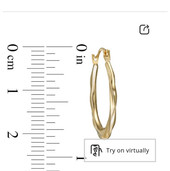 21.0mm Twist Oval Hoop Earrings in 14K Gold - Picture 3 of 6